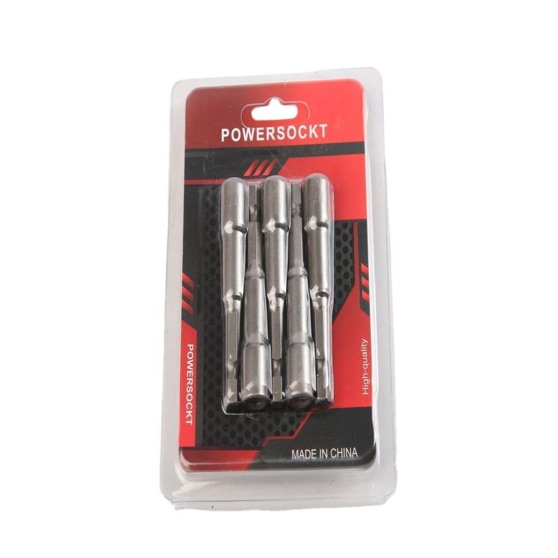 6mm*65mm*5PC CRV Материал 6.35 Шестиугольный магнитный ореховой драйвер для точного затягивания